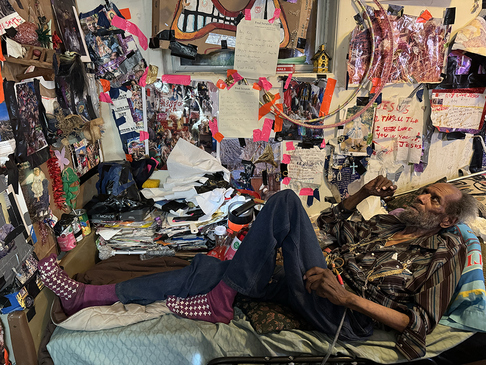 Ramblin' Roy Smith at home in 2025 in Saguache, Colorado